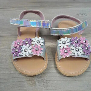 Kelly & Kate Baby Girl Toddler Sandals Dressy Pink Purple Flower Size 5T